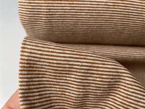 Rib - smalle striber i cognac/offwhite